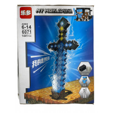 Конструктор LEDUO 6071 Minecraft MY WORLD алмазный меч 1441 деталей