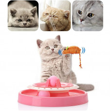 Игрушка для котиков Cat Scratch Pan с двумя мячиками и мышкой