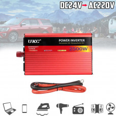 Преобразователь тока автомобильный UKC-2500W 24V AC/DC инвертор преобразовывает электричество из 24В в 220В
