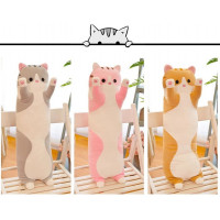 Мягкая игрушка плюшевый длинный кот батон подушка обнимашка 110см