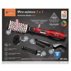 Фен-щётка для волос BITEK BT-416 1200 Вт, Фен расческа для сушки волос, Стайлер для волос, фен браш