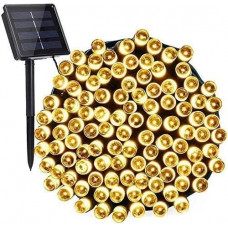 Гирлянда садовая уличная с аккумулятором на солнечной батарее 11м 100LED Теплый белый