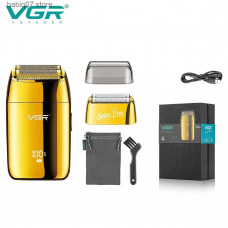 Профессиональный шейвер VGR V-399, с USB / Мужская электробритва / Портативная аккумуляторная бритва
