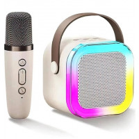 Портативная Bluetooth колонка с микрофоном K12 Беспроводная Мини караоке с RGB подсветкой для детей