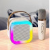Портативная Bluetooth колонка с микрофоном K12 Беспроводная Мини караоке с RGB подсветкой для детей