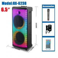 Переносная акустическая система SURFACE RX-6238 (6,5"x2+tweet) 30W (Беспроводной микрофон) (Пульт) 4000mAh