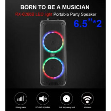 Переносная акустическая система SURFACE RX-6268B (6.5"х2) (10W) (Проводной микрофон) (2400mAh) (Пульт)
