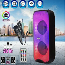 Переносная акустическая система SURFACE RX-8250 (8"х2) (20W) (Проводной микрофон) (3000mAh) (Пульт)