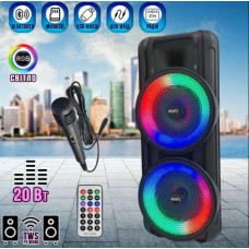 Переносная акустическая система SURFACE RX-8251 (8"х2) (20W) (Проводной микрофон) (3000mAh) (Пульт)