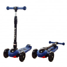Детский самокат Smart Scooter со светящимися широкими PU колесами 130мм Синий, от 2-10 лет sf508blue