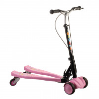 Scooter детский двухколесный самокат с двумя платформами и светящимися колесами (розовый) ph2pink