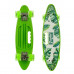Скейт Пенниборд (Penny Board) со светящимися колесами и ручкой "Лес" As-green