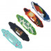 Скейт Пенниборд (Penny Board) со светящимися колесами и ручкой "Огонь" As-fire