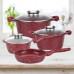 Набор кастрюль с гранитным покрытием Higher kitchen НК-315 Красный