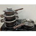 Набор кастрюль с гранитным покрытием Higher kitchen НК-315 Коричневый