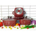 Набор кастрюль с гранитным покрытием Higher kitchen НК-302 Красный