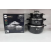 Набор кастрюль с гранитным покрытием Higher kitchen НК-301 Черный