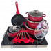 Набор кастрюль с гранитным покрытием Higher kitchen НК-305 Красный