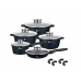 Набор кастрюль с гранитным покрытием Higher kitchen НК-305 Черный