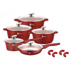 Набор кастрюль с гранитным покрытием Higher kitchen НК-305 Красный
