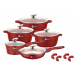 Набор кастрюль с гранитным покрытием Higher kitchen НК-305 Красный