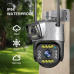 Уличная WIFI камера видеонаблюдения с двумя объективами Smart PTZ 2/2Mп, APP V380Pro, ночная съёмка