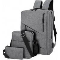 Рюкзак + сумка + кошелек для мужчин BAG 1935 с USB Мужской городской универсальный рюкзак