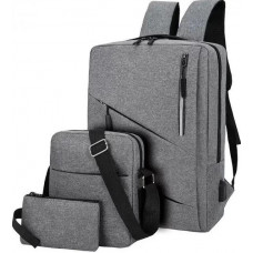 Рюкзак + сумка + кошелек для мужчин BAG 1935 с USB Мужской городской универсальный рюкзак