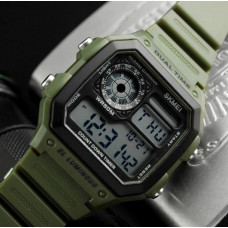 Мужские часы водостойкие с подсветкой Skmei 1299AG Army Green, наручные часы противоударные
