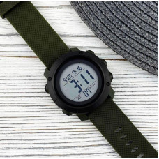 Мужские часы тактические с подсветкой Skmei 1426AGBK Army Green-Black ABS Ring наручные часы противоударные