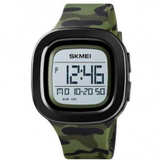 Мужские часы водостойкие с подсветкой Skmei 1580CMGN Army Green Camouflage, наручные часы противоударные