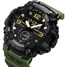 Мужские наручные тактические часы противоударные водостойкие Skmei 1965AG Army green