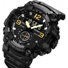Мужские наручные тактические часы противоударные водостойкие Skmei 1965BK Black