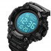 Наручные мужские тактические часы противоударные водостойкие Skmei 1968BKBK Black-Black