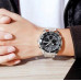 Мужские наручные часы электронные противоударные водостойкие Skmei 1649SI Silver DualTime