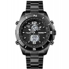Мужские наручные часы электронные противоударные водостойкие Skmei 1670BKBK Black-Black
