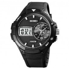 Мужские наручные тактические часы противоударные водостойкие Skmei 1761BKWT Black-White