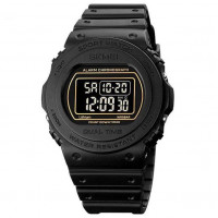 Мужские наручные тактические часы противоударные водостойкие Skmei 1776BKBK Black-Black