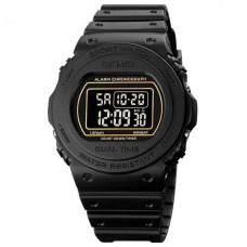 Мужские наручные тактические часы противоударные водостойкие Skmei 1776BKBK Black-Black