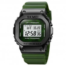 Наручные мужские тактические часы противоударные с подсветкой Skmei 1851AG Army Green