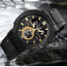 Наручные мужские тактические часы противоударные с подсветкой Skmei 1881GDBK Gold-Black