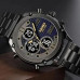 Наручные мужские тактические часы противоударные с подсветкой Skmei 1975LBKBK Black/Black-Leather