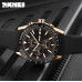 Наручные мужские часы противоударные водостойкие с подсветкой Skmei 9253PRGBK Rose Gold/Black Silicone Strap