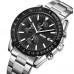 Наручные мужские часы противоударные водостойкие с подсветкой Skmei 9253SIBK Silver/Black