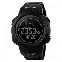 Наручные часы с подсветкой противоударные тактические Skmei 1231BK Black Compass
