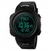 Наручные часы с подсветкой противоударные тактические Skmei 1231BK Black Compass