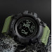 Наручные часы с подсветкой противоударные тактические Skmei 1356AG Army Green Compass