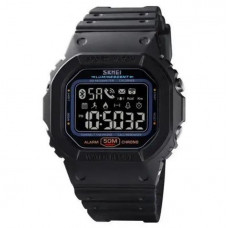 Наручные часы с подсветкой противоударные тактические Skmei 1629BK Black Smart Watch