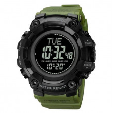 Наручные часы с подсветкой противоударные тактические Skmei 2037AG Army Green Compass