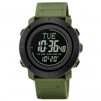 Наручные часы с подсветкой противоударные тактические Skmei 2095AG Army Green Compass